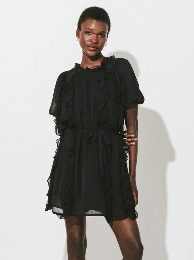 Wallis Solid Chiffon Mini Dress