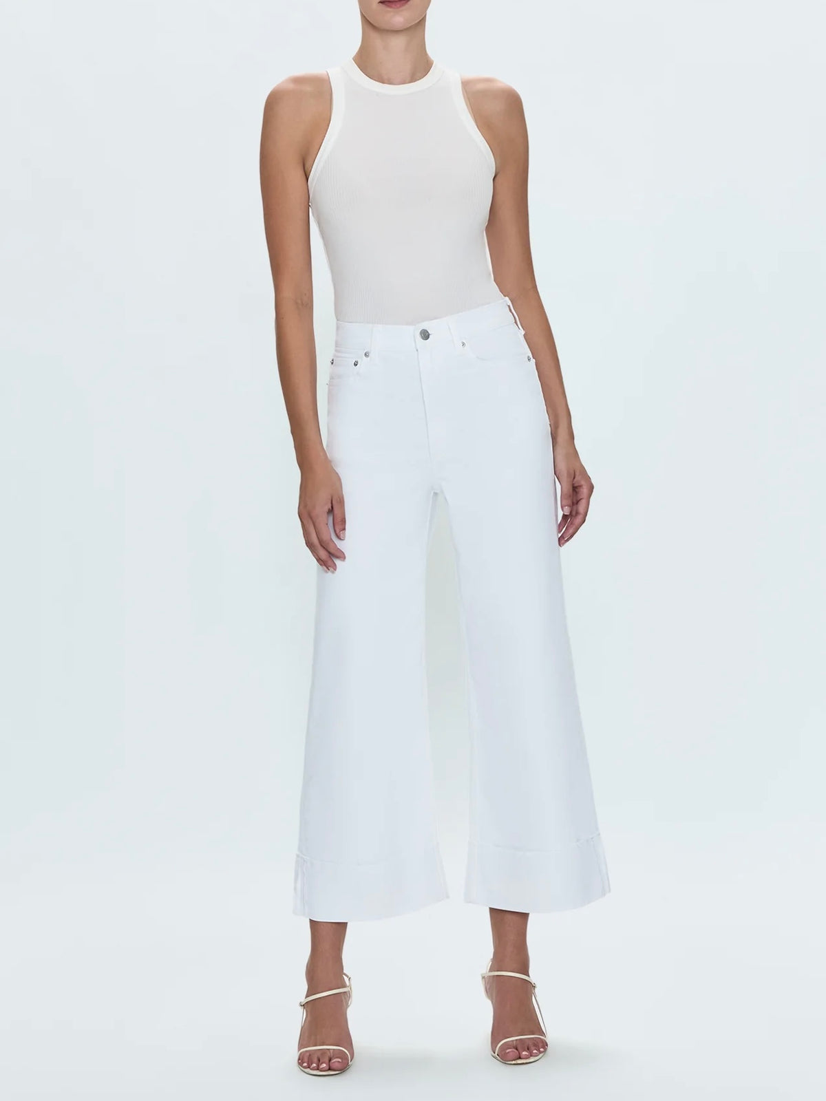 Lana Crop w/ Cuff High Rise Ultra Wide Leg