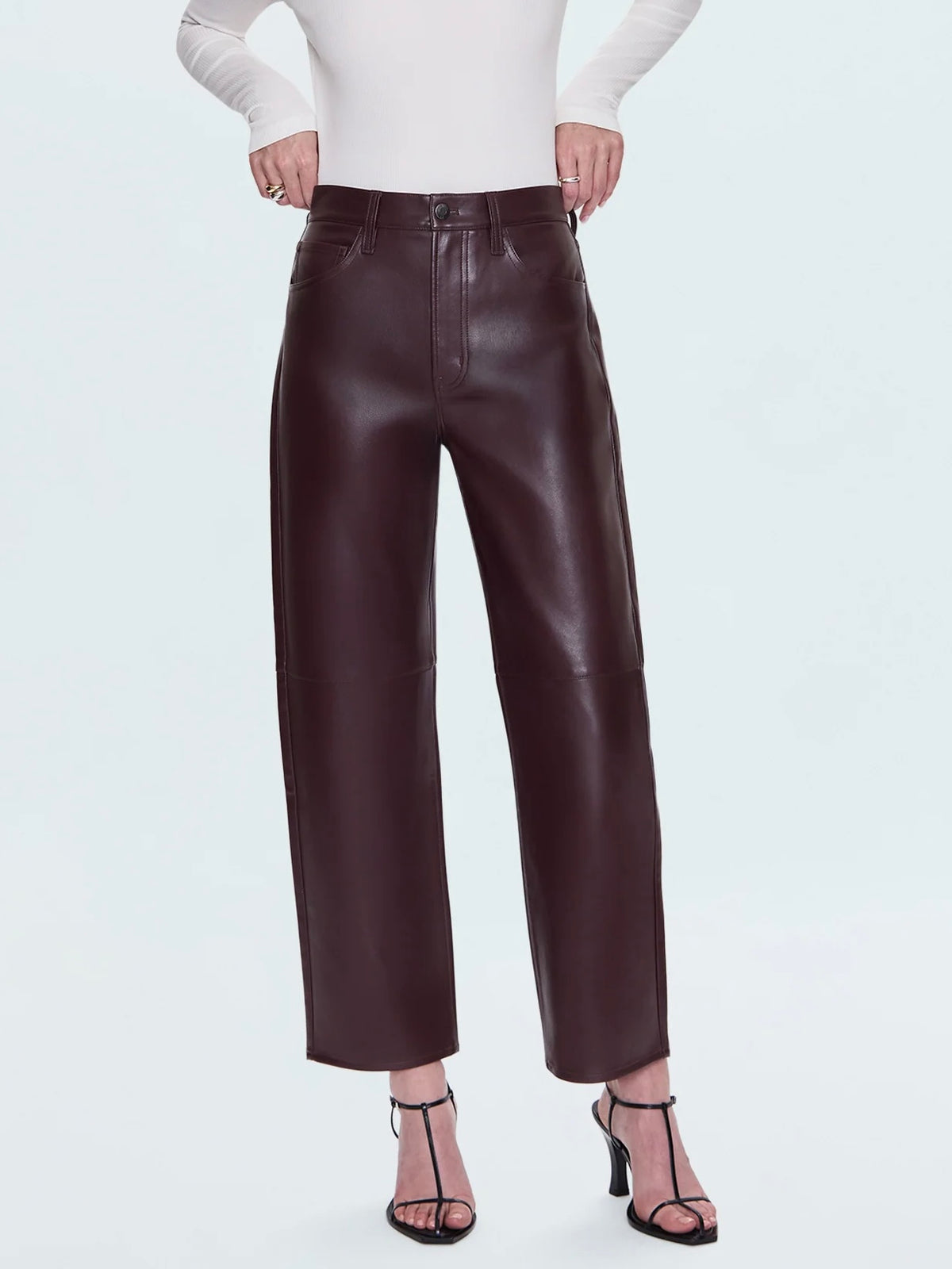 Jett High Rise Bowed Straight-Cabernet