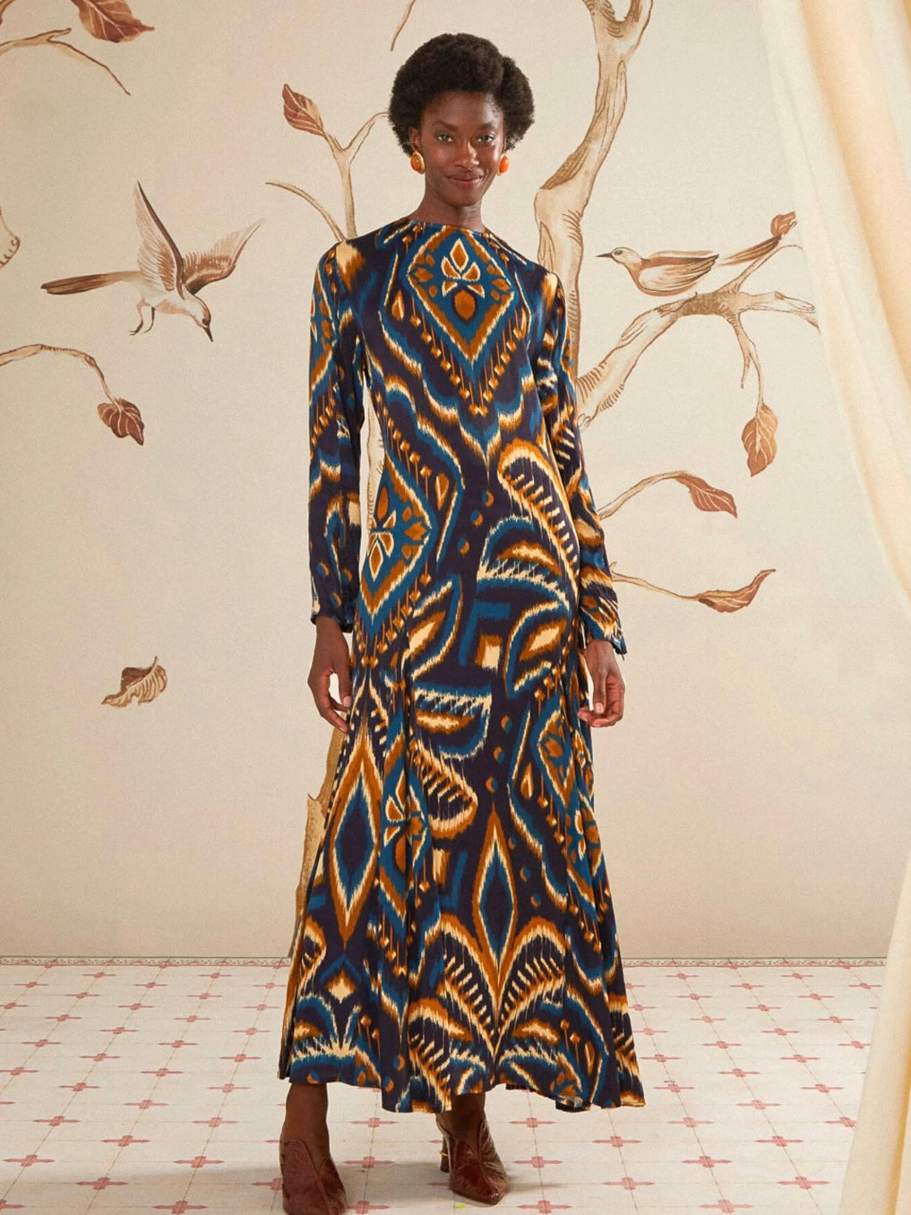 ikat maxi dress Pineapple Ikat Maxi Dress in Blue Mint Julep