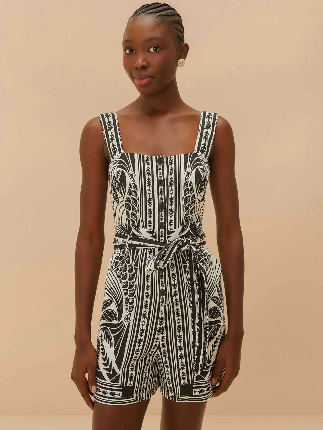 Off-White Monochrome Elegance Romper
