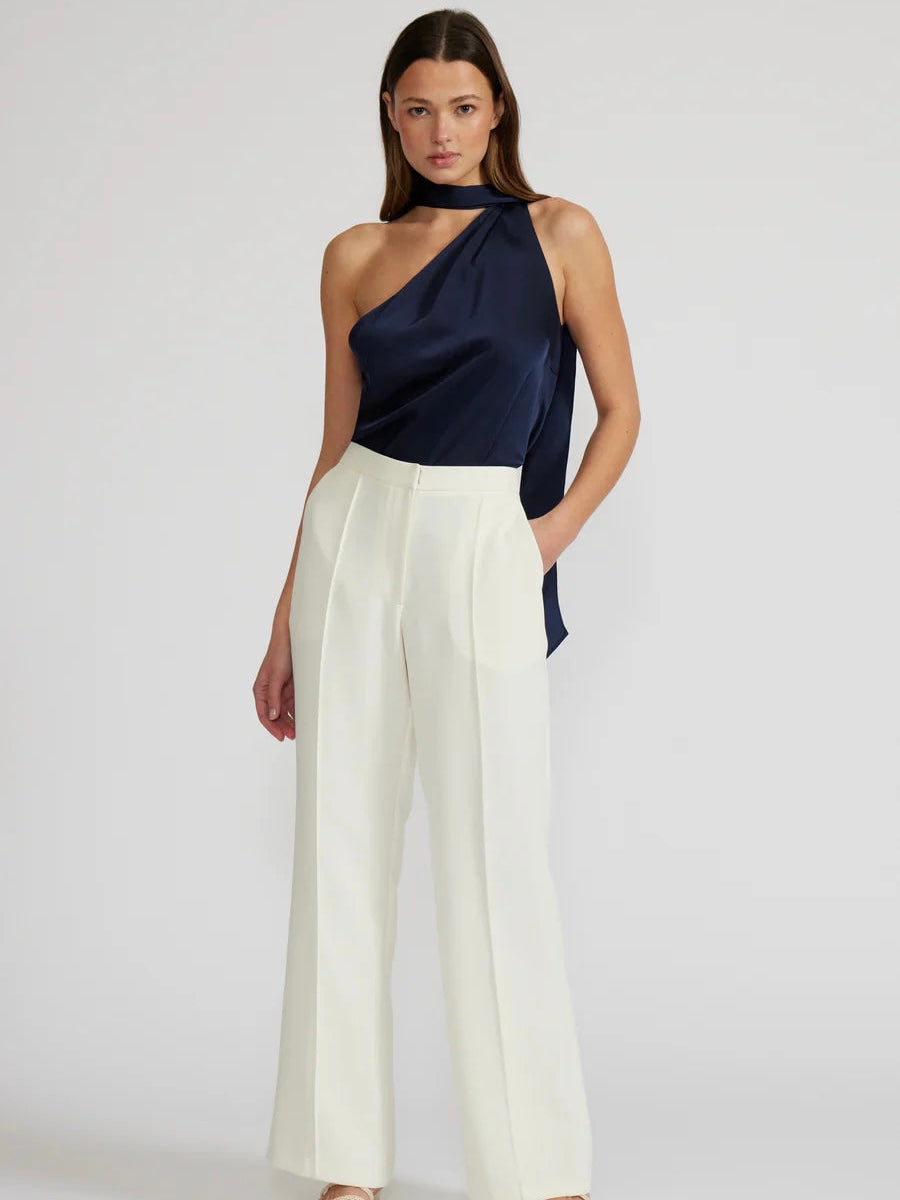 Susan Tie Neck Top Navy