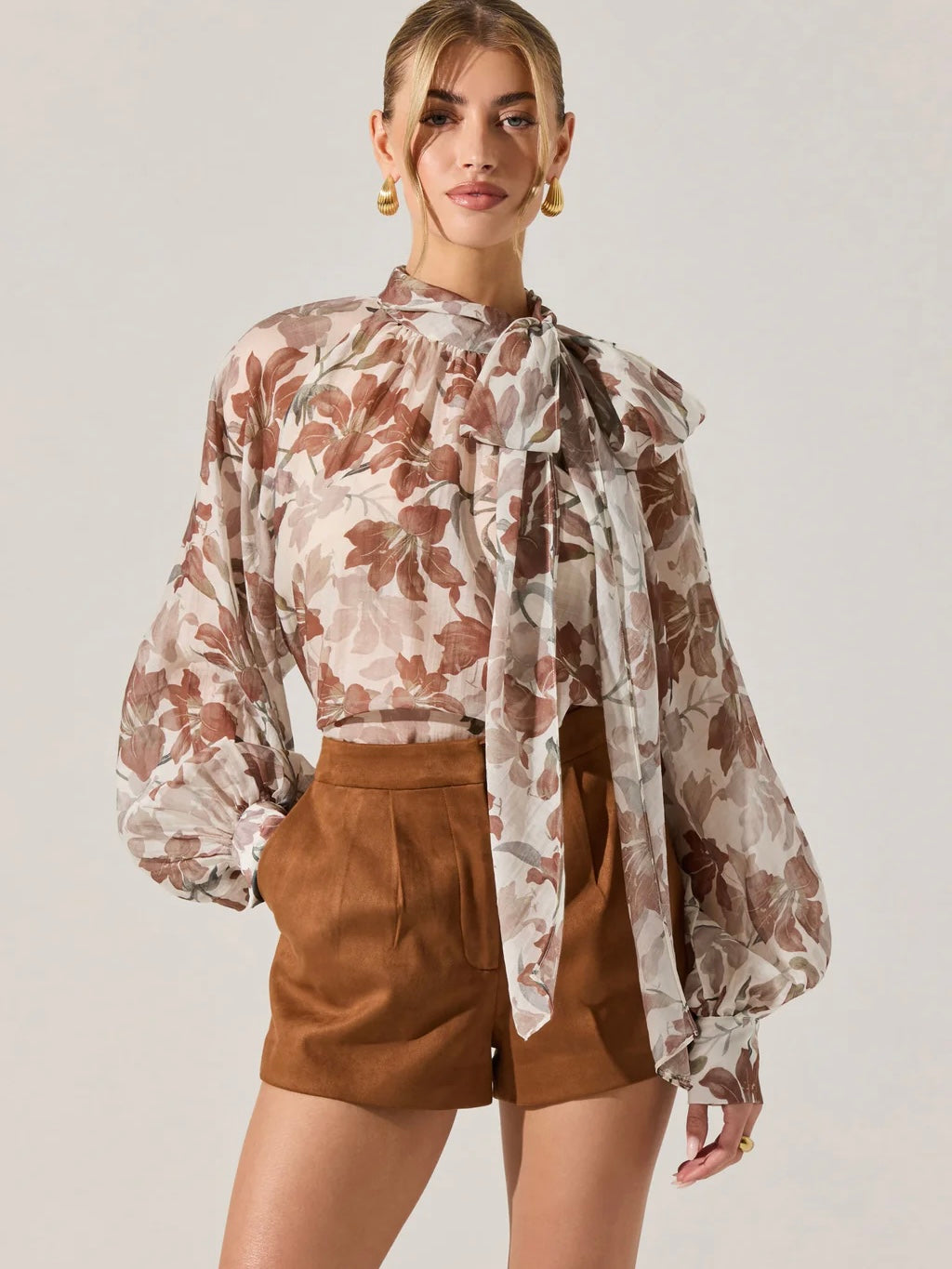 Cinthia Sheer Bow Tie Top