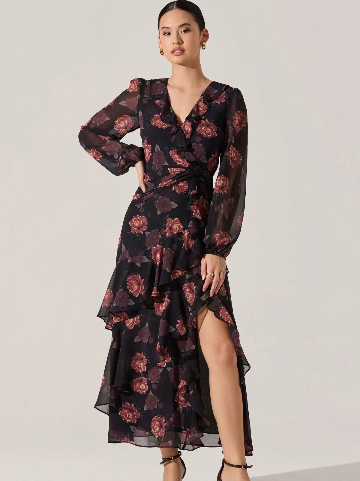 Corrina Floral Ruffle Maxi Dress