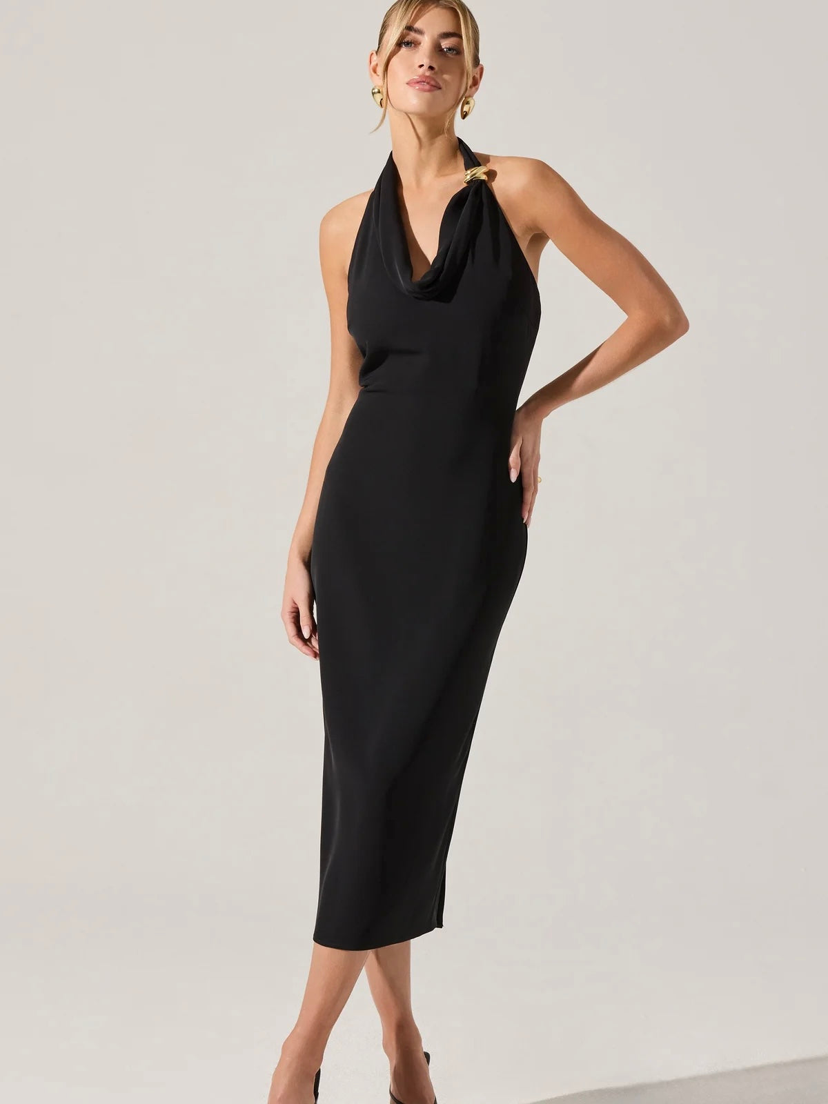 Alanna Halter Cowl Neck Dress