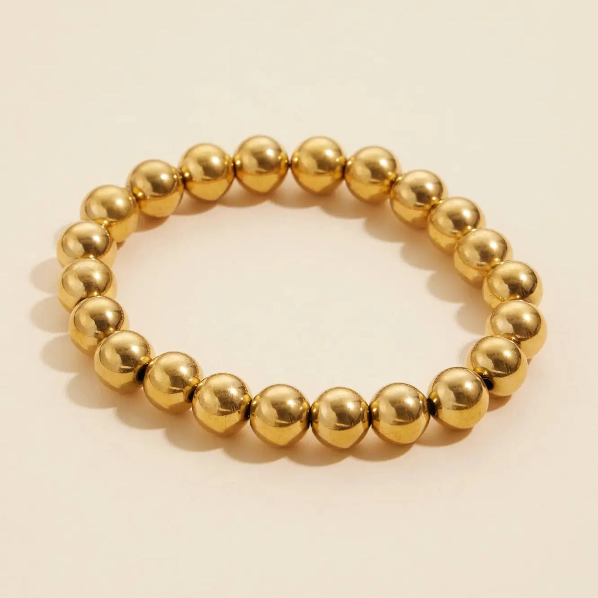 Beaded Gold Stainless Steel Bracelet