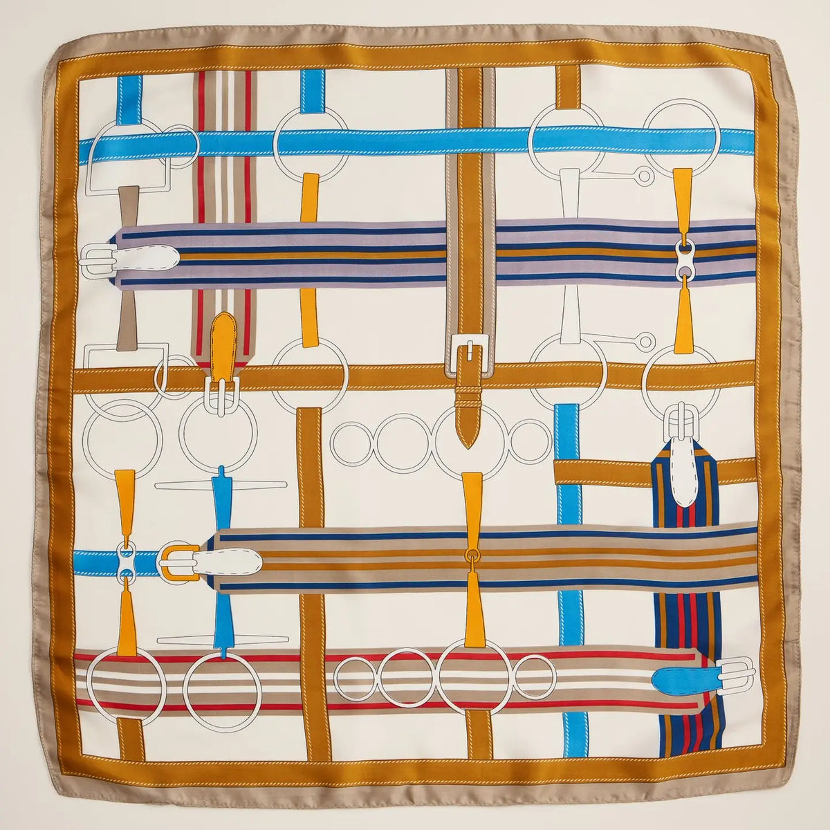 Elegant Equestrian Square Scarf with Print