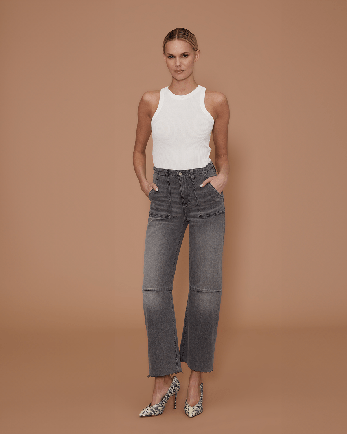 Utility Soft Barrel Trouser in Moonstone