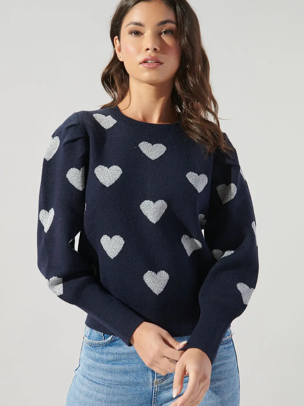 Sweetheart Puff Sleeve Sweater on