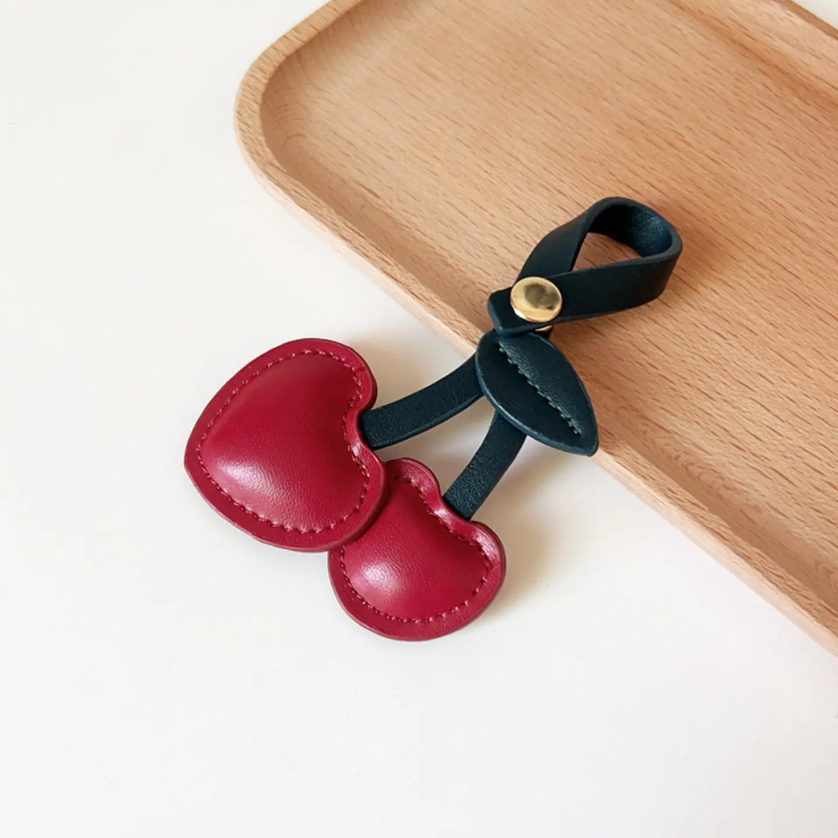 Cherry Leather Bag Charm