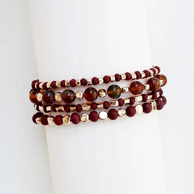 Burgundy Bracelet Set