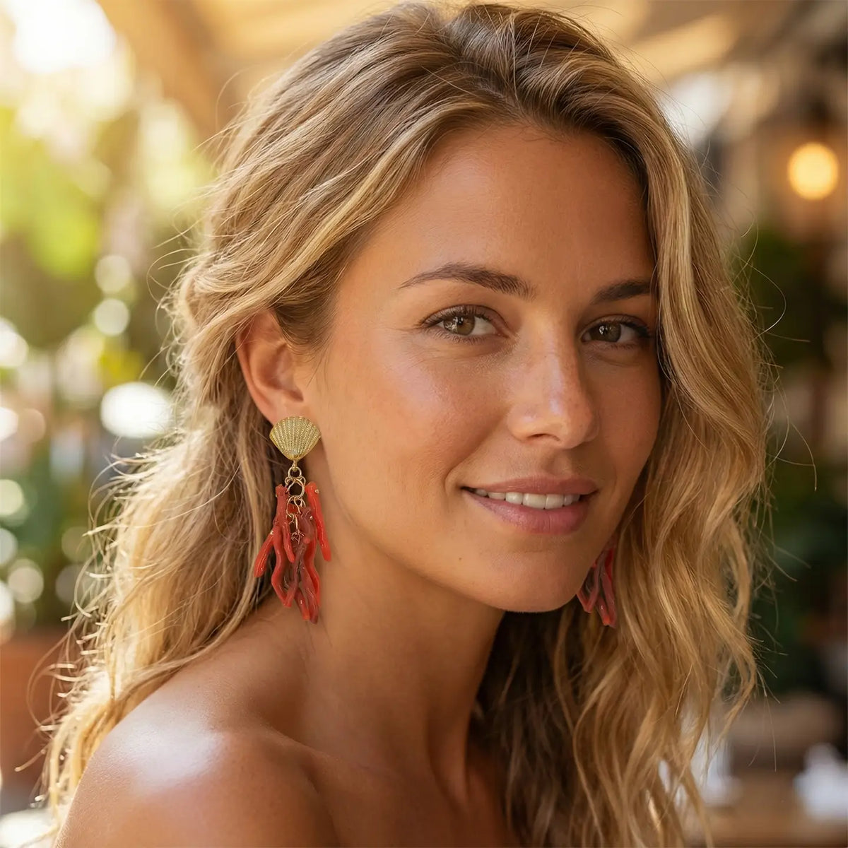 Coastal  Coral Earrings