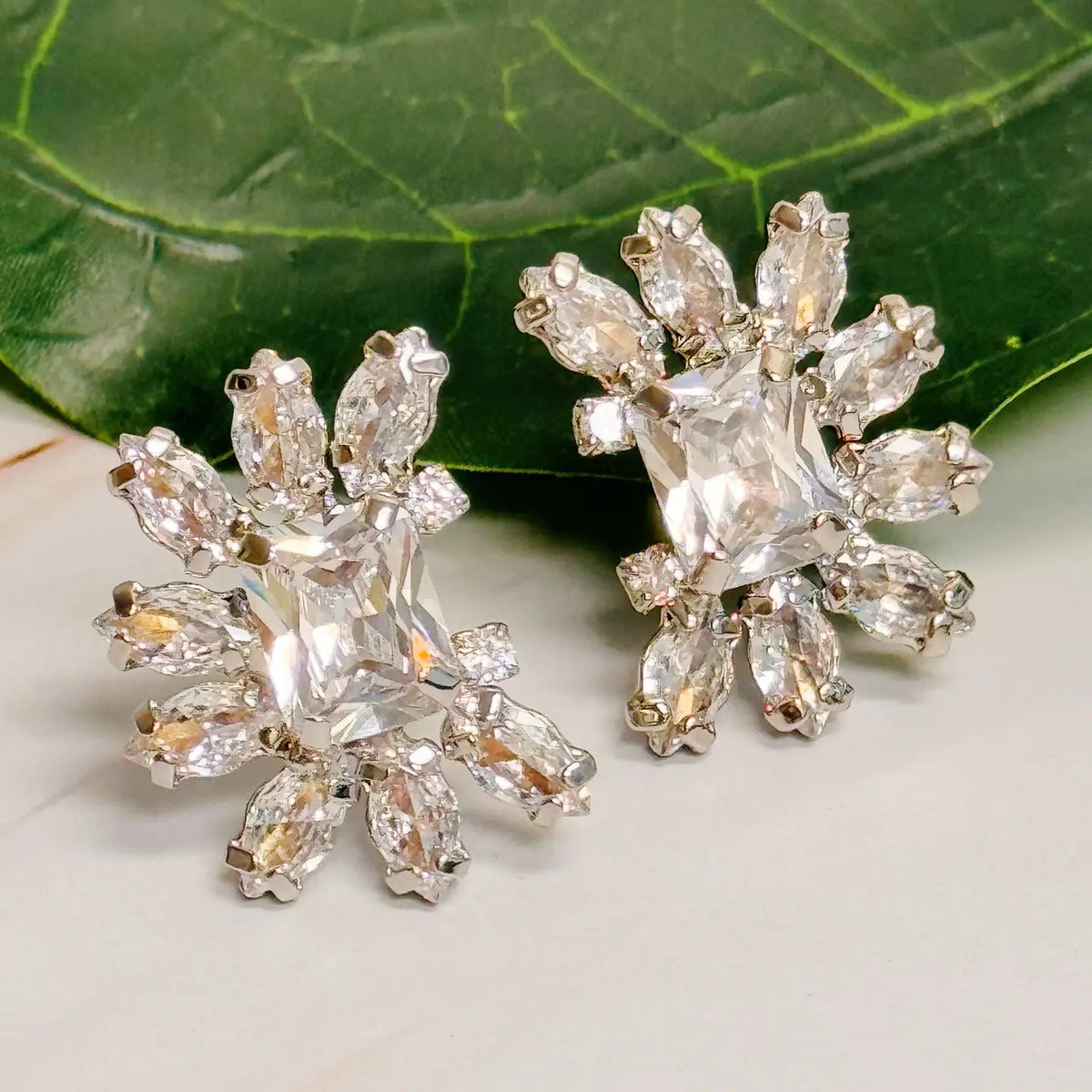 Shine Crusted Jewel Stud Earrings