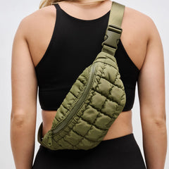 Quilted Puffer Nylon Belt Bag