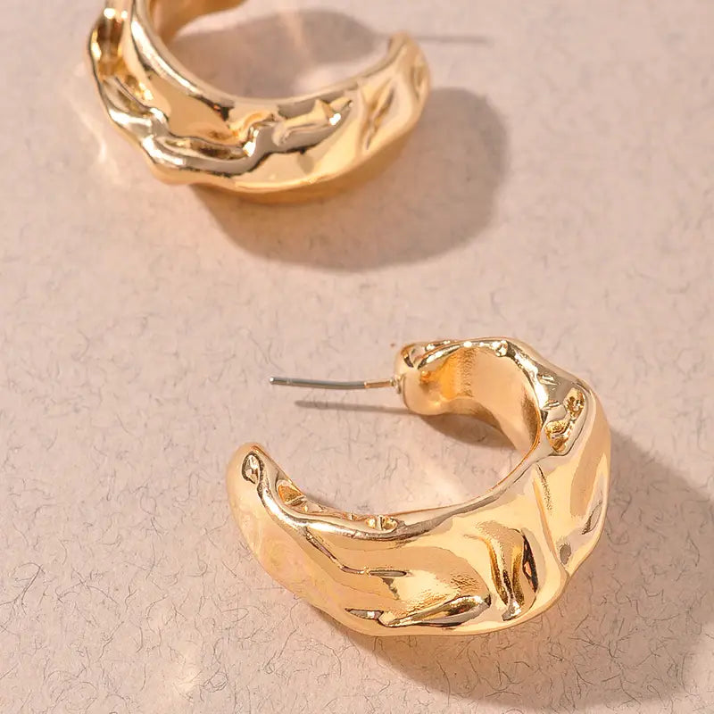 Hammered Hoop Earrings