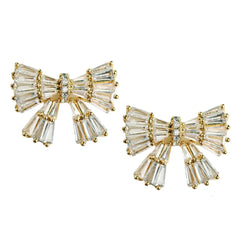Gold Maxi Sparkler Bow Earrings