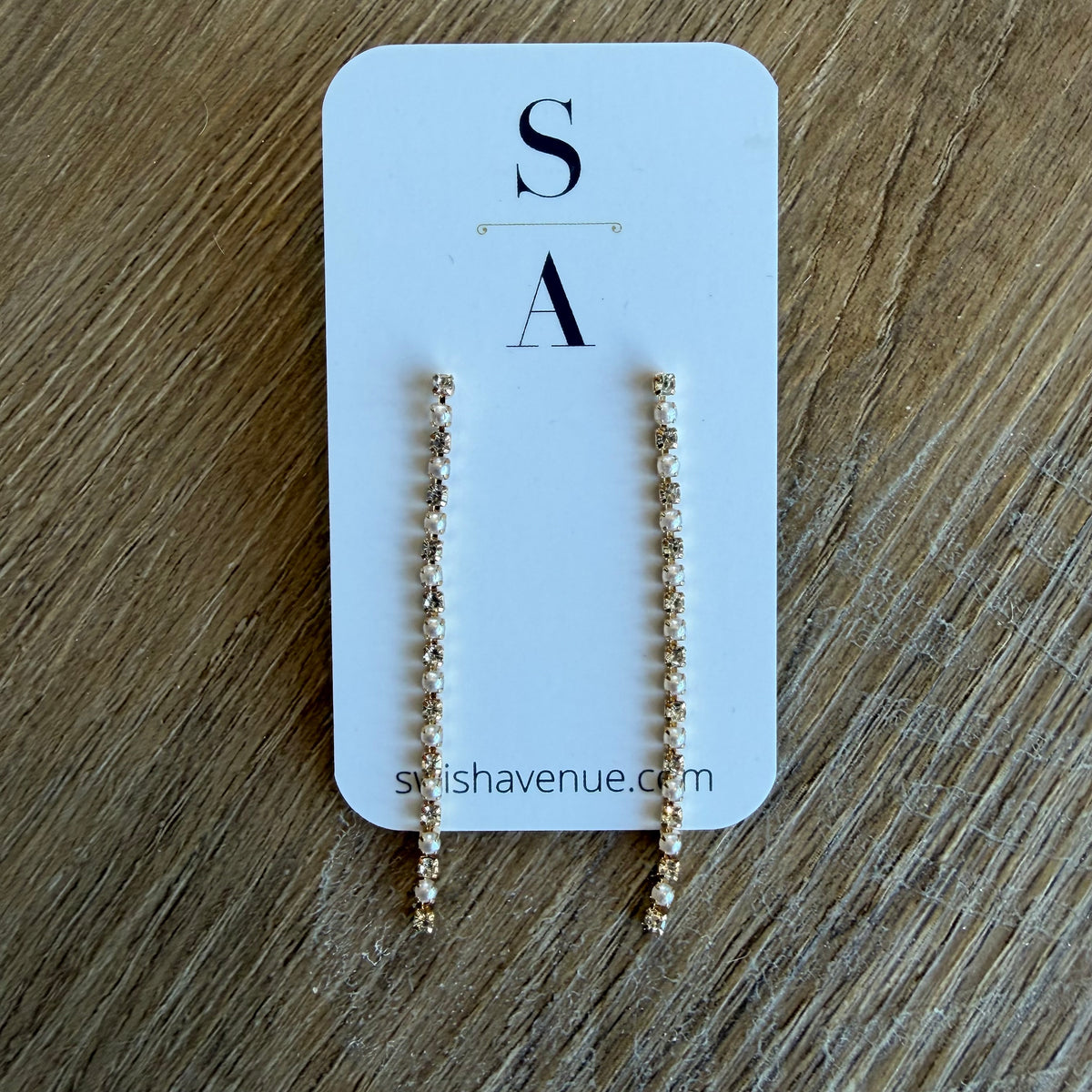 Pearl and Crystal Dangle Earrings