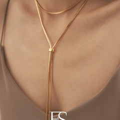 18K Gold Extra Long Chain Necklace