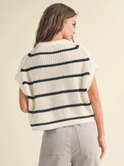 Crochet Striped Dolman Sweater
