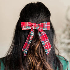 Tartan Emily Bow Barrette Clip