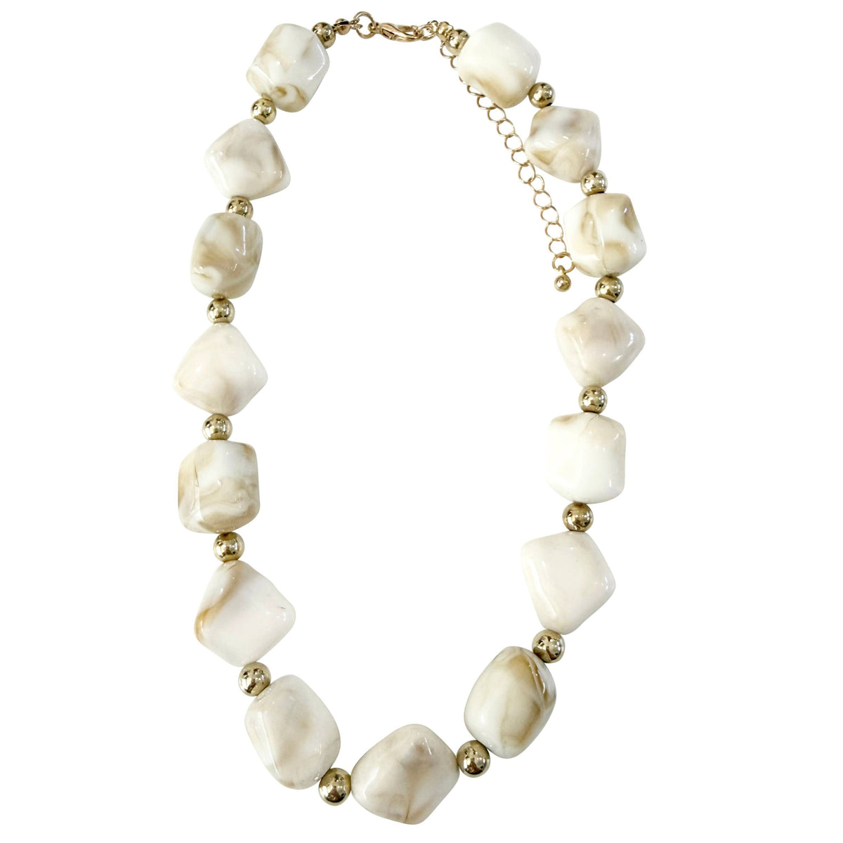Evelyn Cream Beaded Necklace