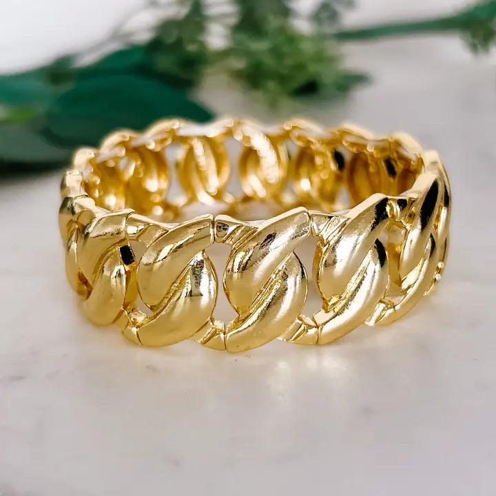 Gold Link Chain Bangle