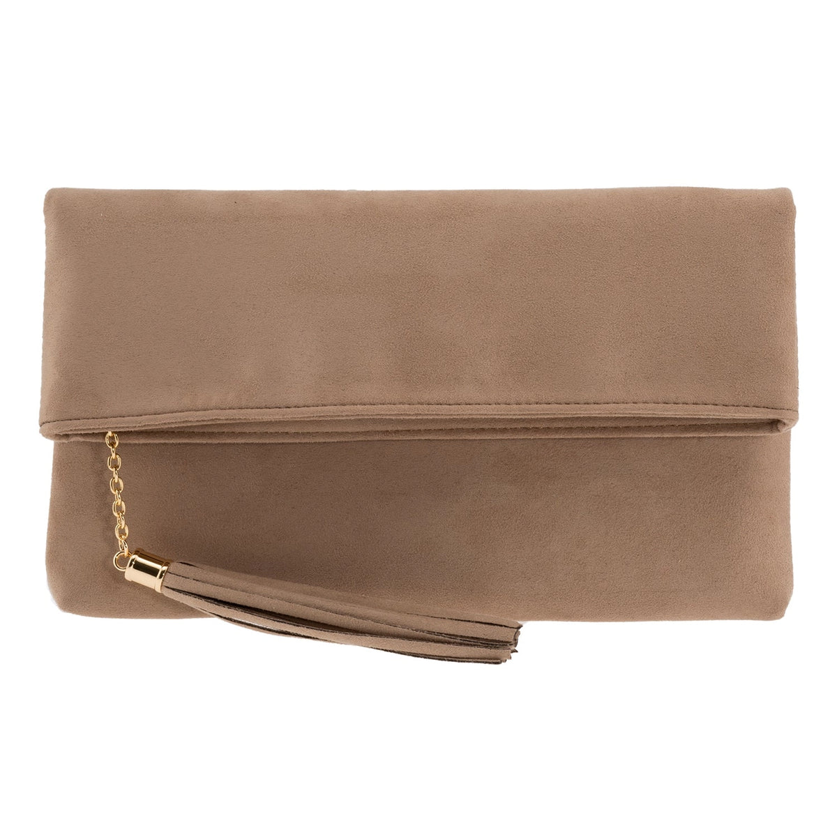 Suede Tassel Clutch