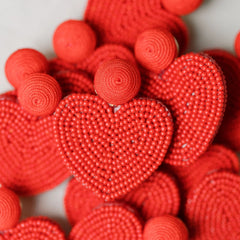 Red Heart Statement Earrings