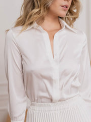 Léa Satin Button Down Shirt