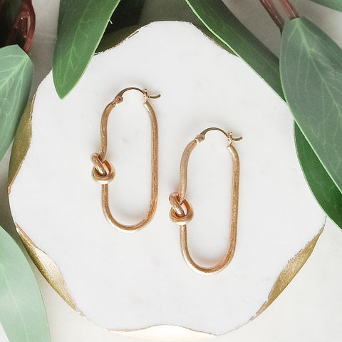 Gold Twist Paperclip Hoops