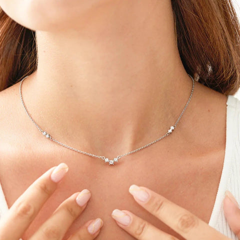 Ellen Silver Crystal Necklace