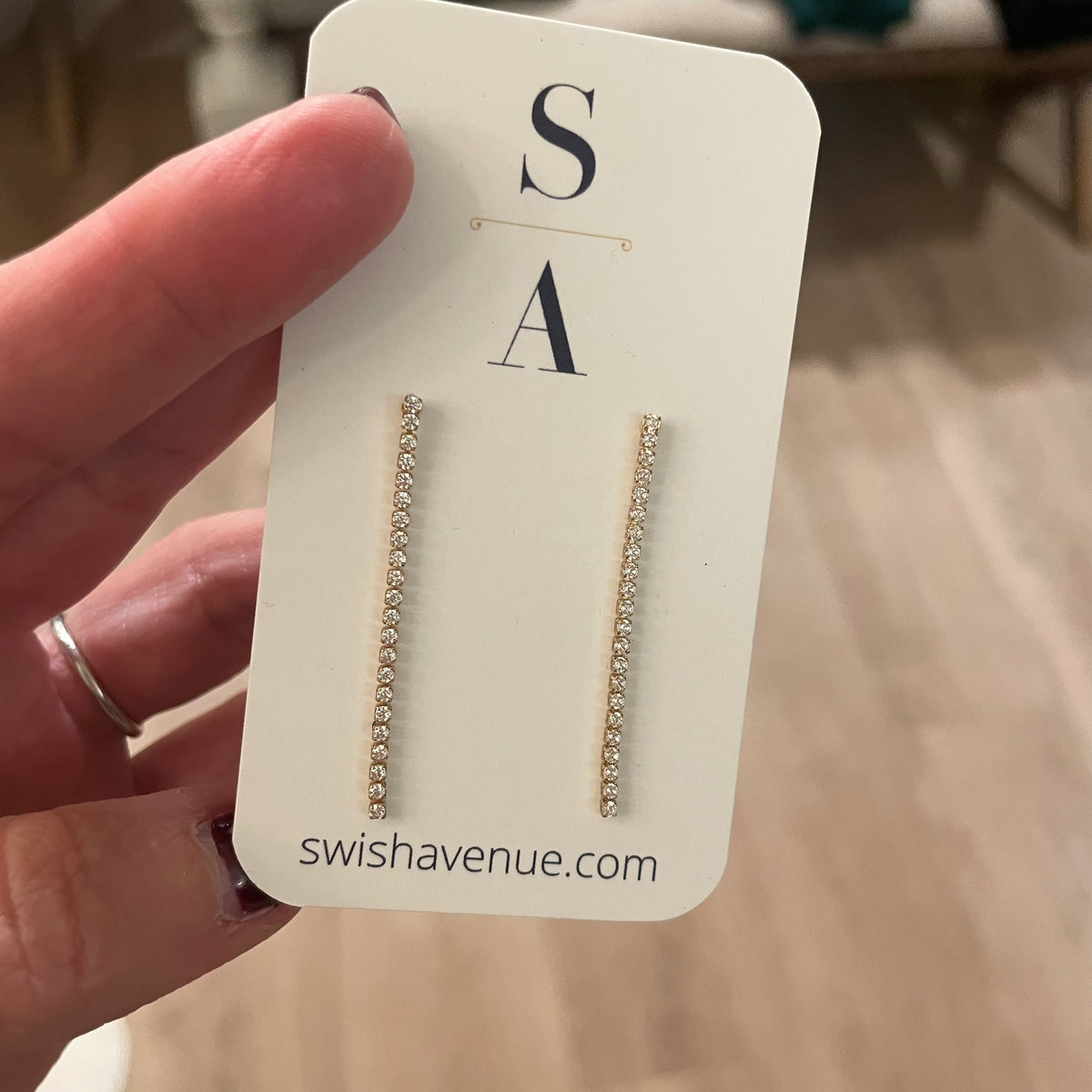 Crystal Line Dangle Earrings