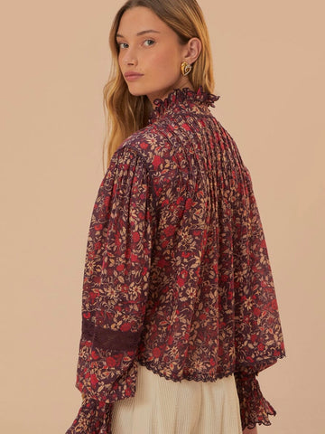 Purple Chelsea Garden Long Sleeve Blouse