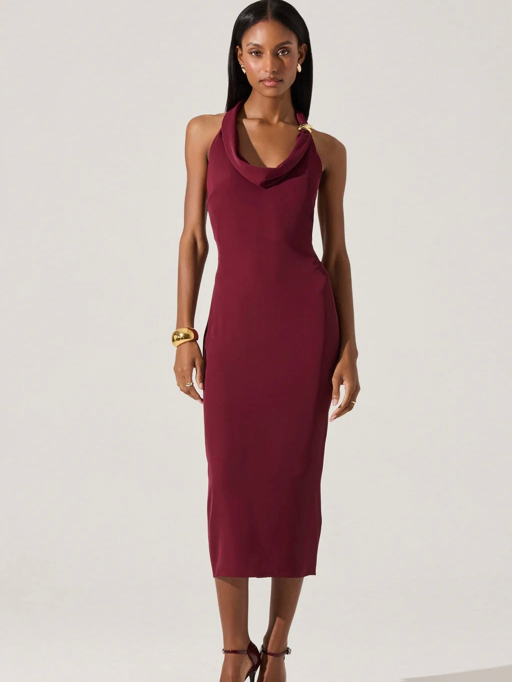 Alanna Halter Cowl Neck Dress