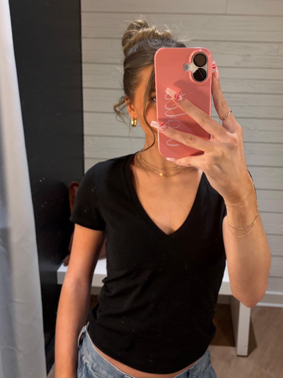 Super Stretch V-neck Baby Tee