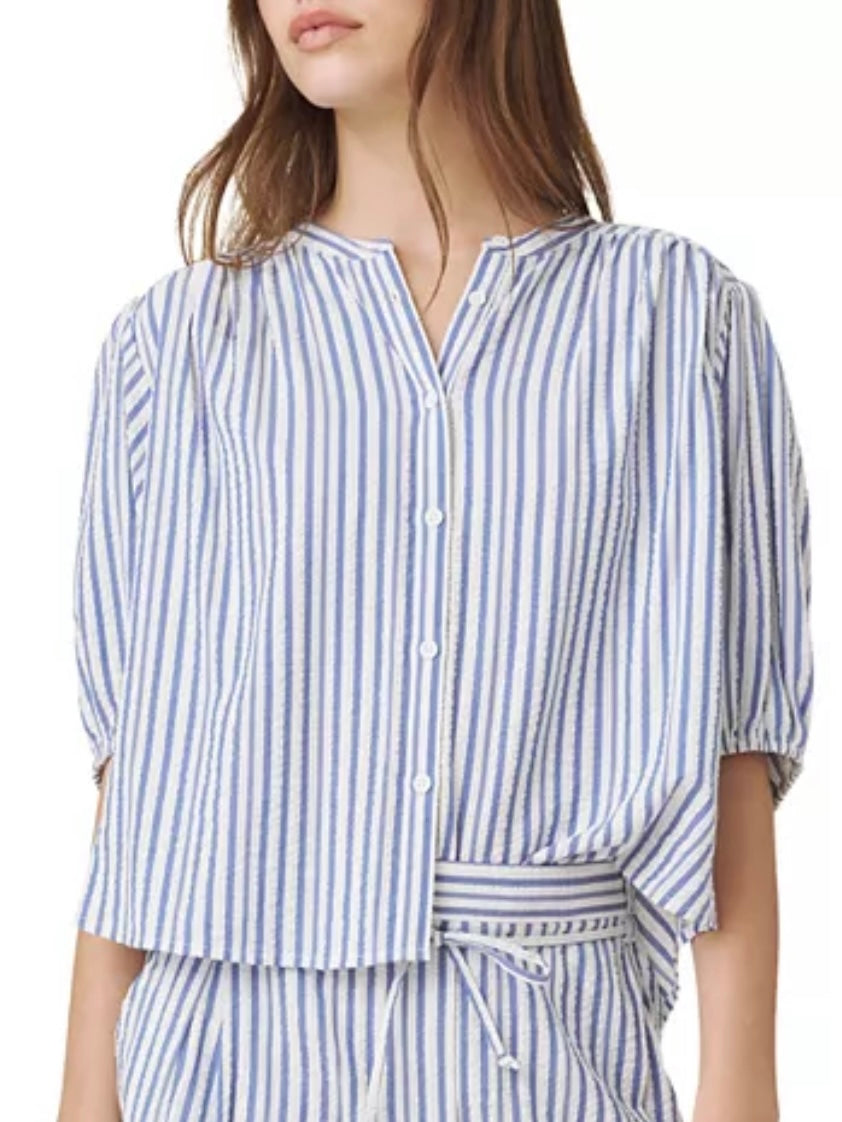 Madelyn Seersucker Striped Blouse