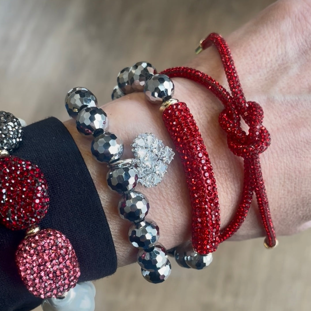 Rhinestone Rope Tie Bracelet