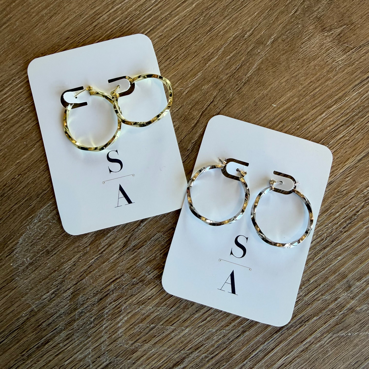 Brass Twisty Hoop Earrings