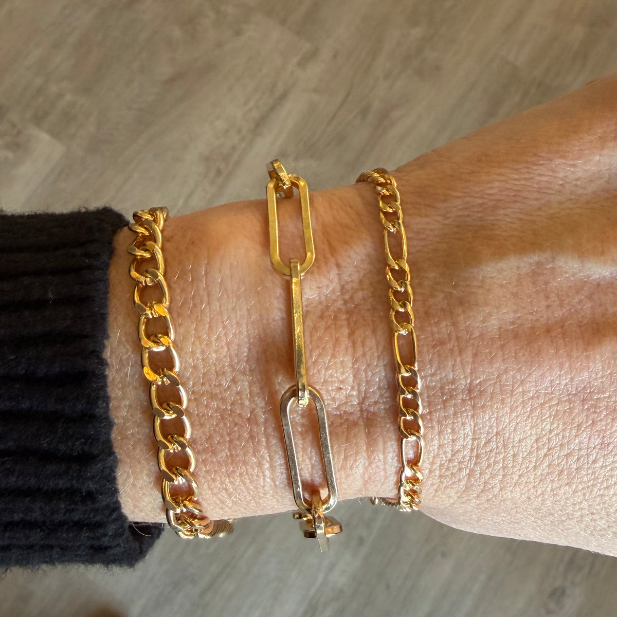 Layered Individual Gold Bracelet Stack