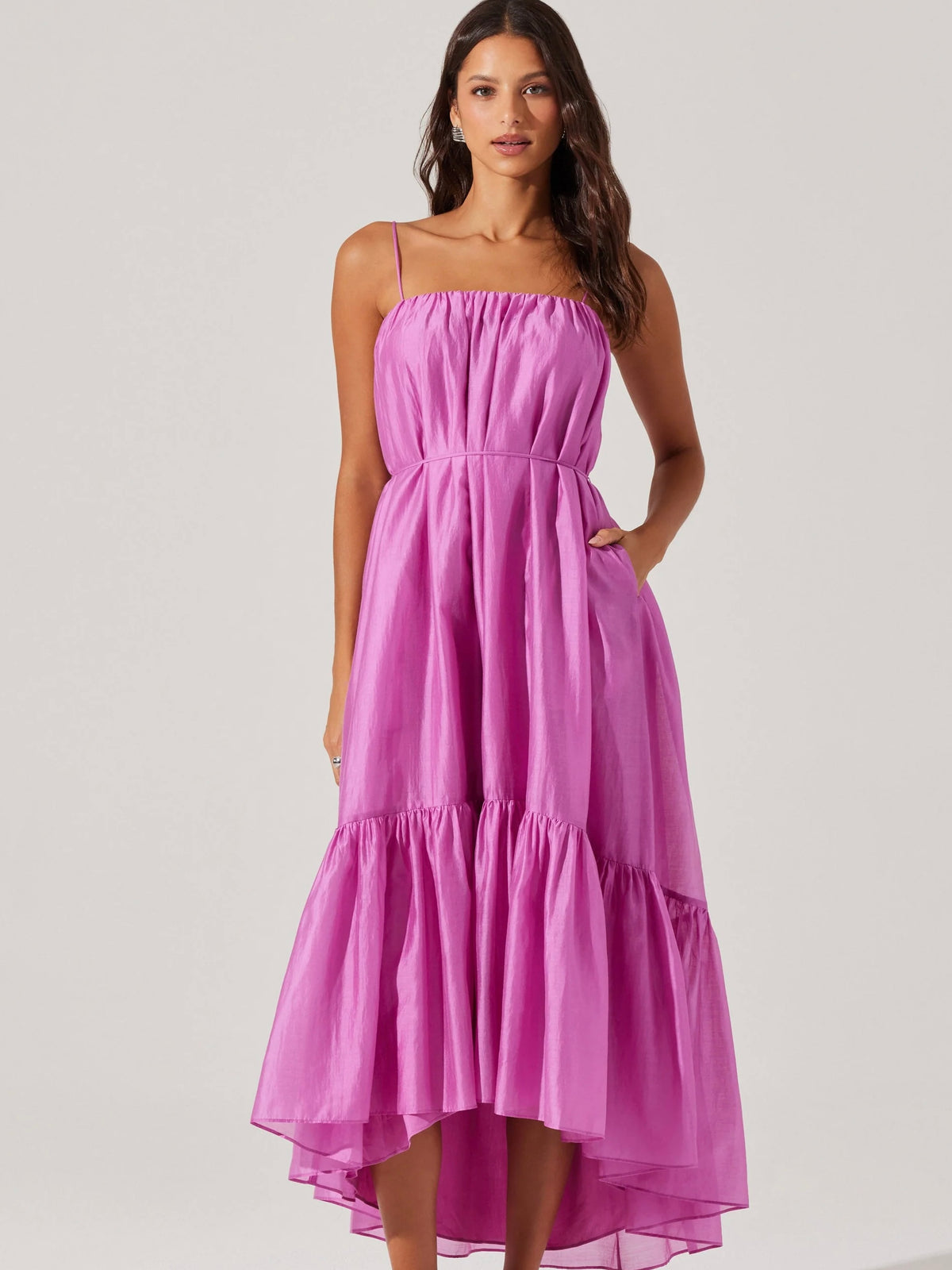 Elisha Tiered High-Low Maxi Dress