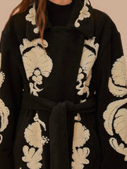 Black And White Helen Fleece Coat