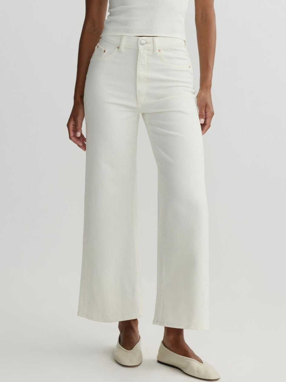 Hepburn Wide Leg High Rise Ankle-Eggshell