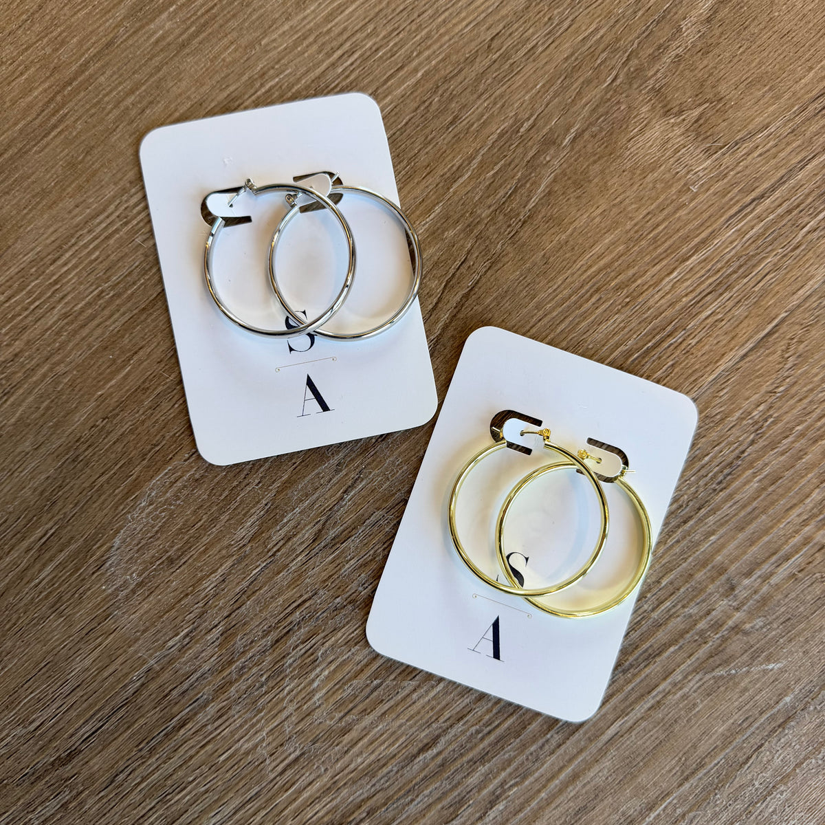 Brass Flat Hoop Earrings