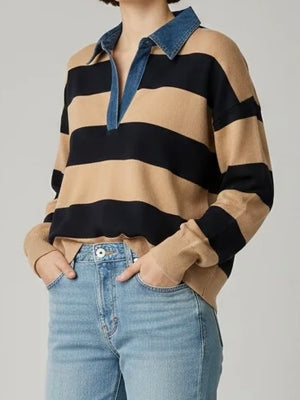 Denim Collar Polo