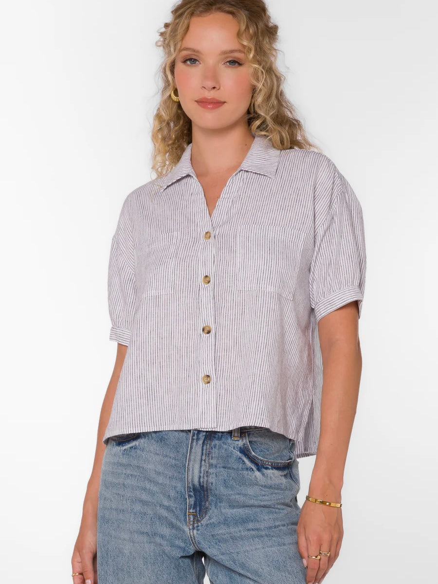 Selena Black Stripe Shirt