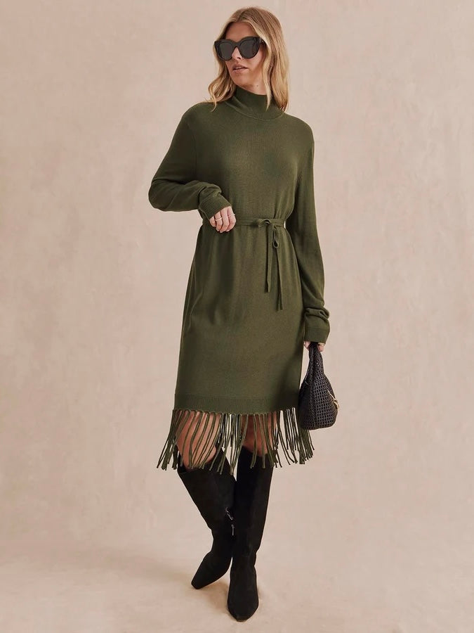 Sadie Fringe Sweater Dress
