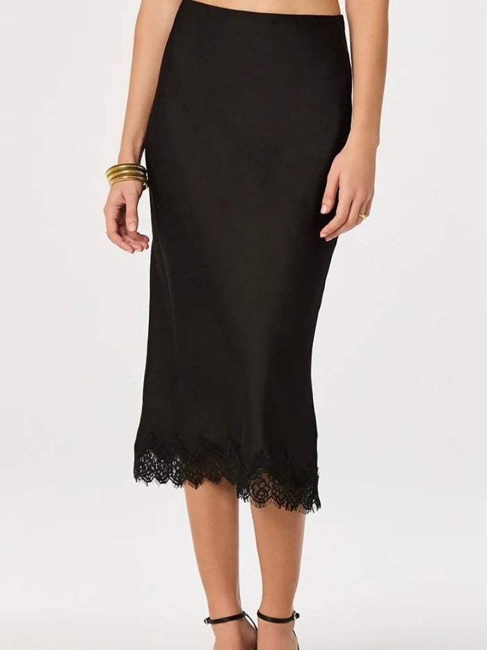 Blossom Lace Hem Midi Skirt