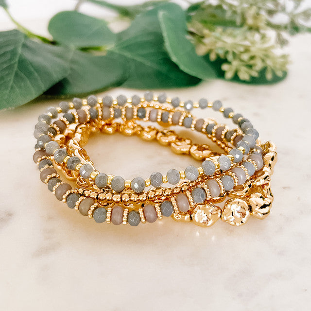 Gray Beaded Set