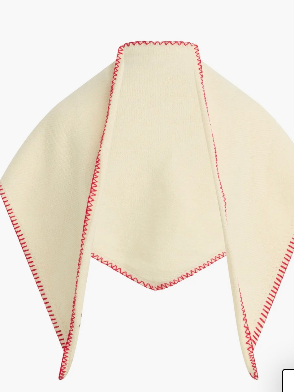 Valentine's Embroidered Triangle Scarf