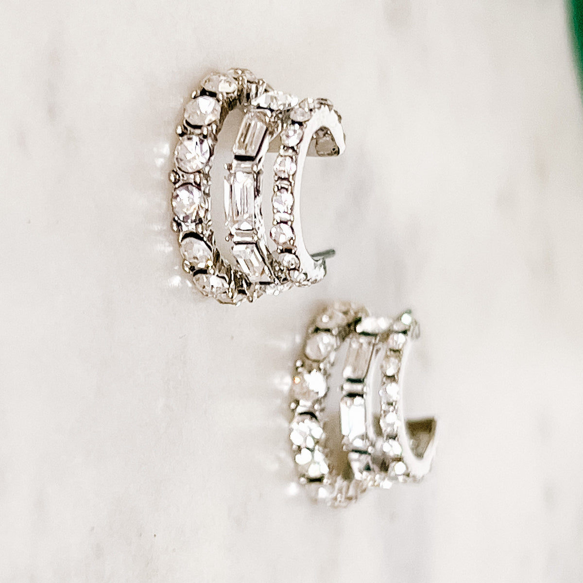 Triple Threat Sparkle Hoops